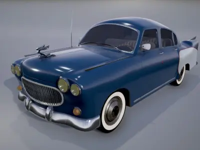 Retro Car Low-poly 3D model