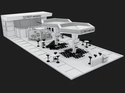 Booth Exhibition Stand a449a  3D model