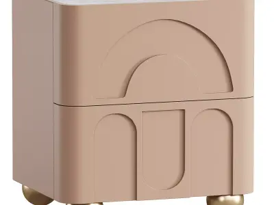 Light Luxury Bedside Table 3D model