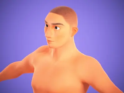 Cartoon Man Rigged Low-poly 3D model