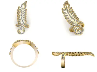 Feather Ring 3D print model purchase