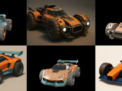 Gt one Car bundle 16 pack 100 glb 3D model