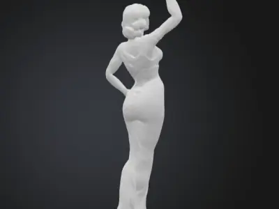 Elegant Woman Holding a Vase 3D print model