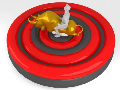 3D model Rodeo inflatable game bull sport Low-poly 3D model