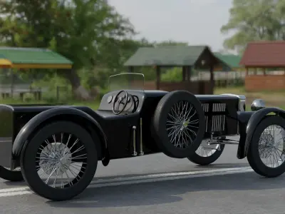 Frazer Nash Old car   Low-poly 3D model