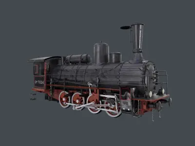 train locomotive Low-poly 3D model