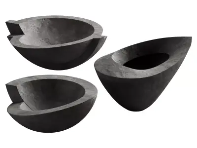 365 decorative vases and pots 03 deformed folded relief vase 02 3D model