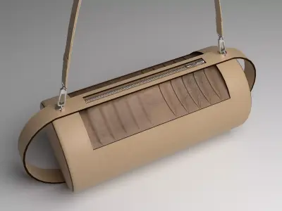 The cylindrical handbag style and luxury 3D model