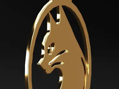 Cat necklace Low-poly 3D model