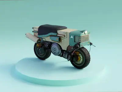 Cyberpunk Moped Vehicle 3D model