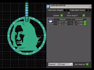 custom portrait gold pendant  3d printable model  3D print model