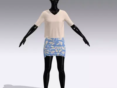 Woman Cloth Dress Low-poly 3D model