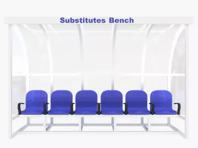 Substitutes Bench Low-poly 3D model