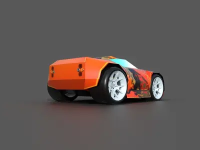 CUSTOM COUPE CAR Low-poly 3D model