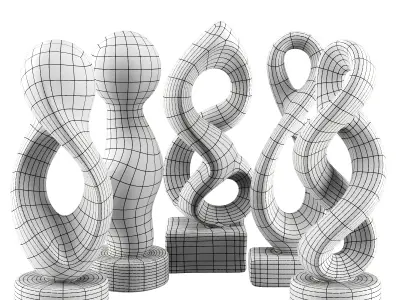 Abstract Sculpture Low-poly 3D model