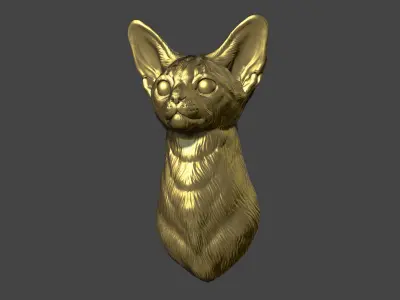 Abyssinian cat bust 3D print model