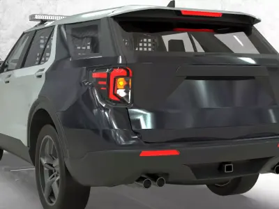 Police Interceptor SUV  lowpoly  3D model