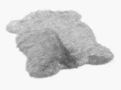 Plush Mongolian Sheepskin rug 3D model