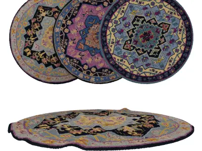 Round Rug Set 38 3D model