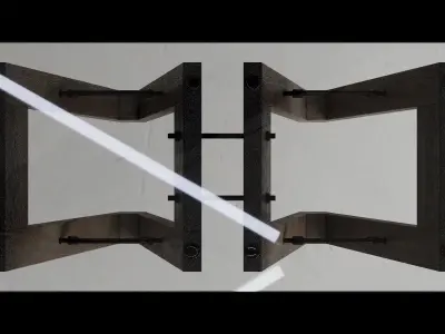 Tobacco Oak Reclaimed Wood Console 3D model