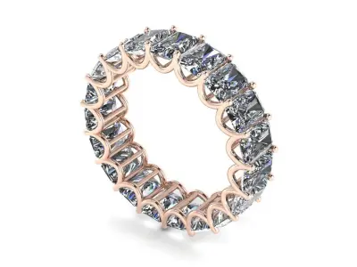 Eternity emerald diamond ring 3dmodel 3d print model 3D print model