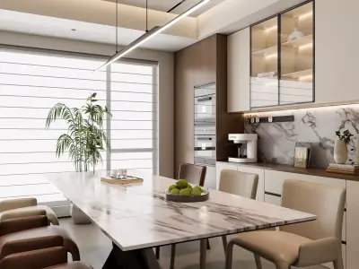 Dining room Dining interior Dining table 37 3D model