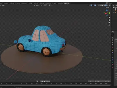 Cartoon Car Low-poly 3D model by gigantedoblender from CGTrader