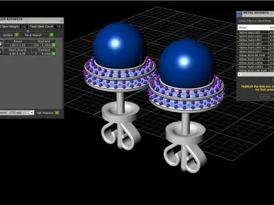 Stud earring with pearl model 800 3D print model