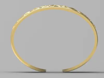 Gold cuff bangle Islamic design model bg0006 3D print model