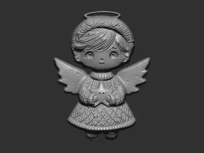 christmas angle boy decor  3D print model