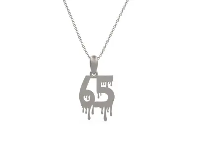 Model 1307 65 Bloody Terror Initial Number Pendant 3D print model