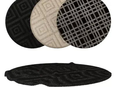 Round Rug Set 127 3D model