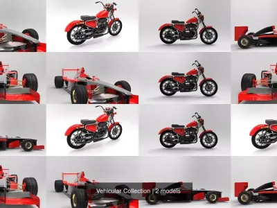 Vehicular Collection racing car 3D Model Pack