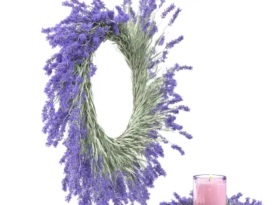 Lavender decor set 2 3D model