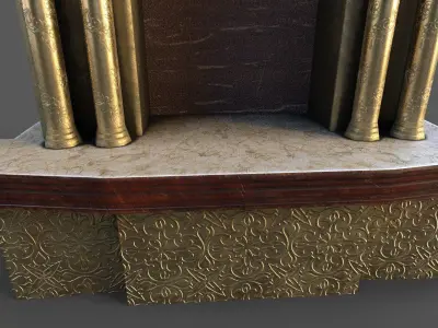 Church altarpiece Low-poly 3D model