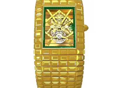 Jacob and Co Billionaire III Emerald Low-poly 3D model