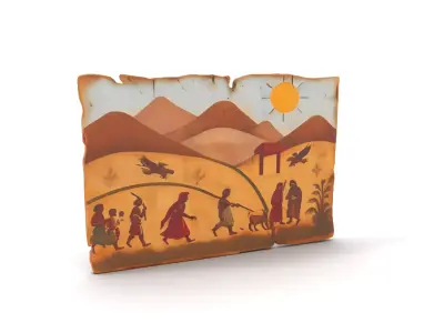 Ancient Mural Art model pack Low-poly 3D model