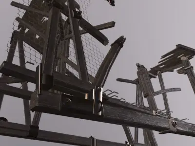 Broken Bridge   Low-poly 3D model