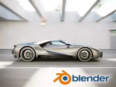 Tunel scene for car rendering for Blender SWR2 3D model