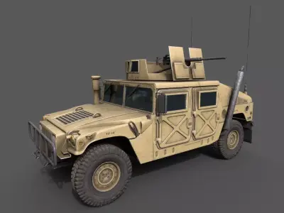 Game-Ready Military Humvee Low-poly 3D model
