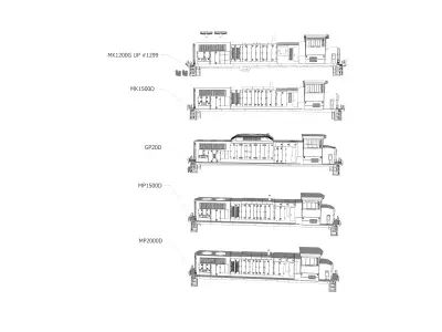 MK1500D MK1200G GP20D HO Locomotive Shells 3D print model