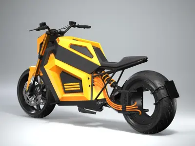 RMK E2 electric motorcycle Yellow 3D model