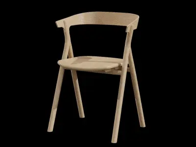 YKSI Chair-Oak Low-poly 3D model