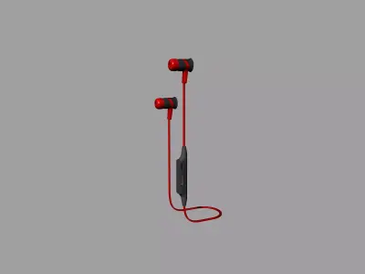 Wireless Sport red Bluetooth headset  3D print model