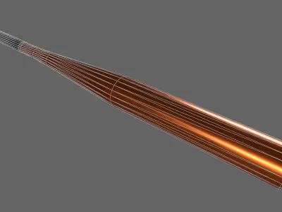PBR Baseball Bat Orange Low-poly 3D model