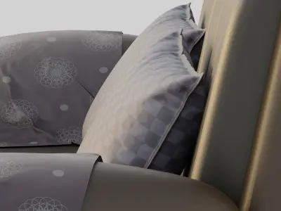 Rounded wedge arm sofa 3D model