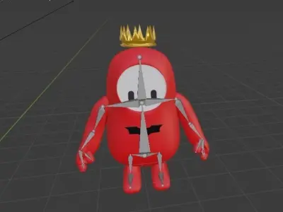 Fallguy Model with Rigged for Animation  Free low-poly 3D model