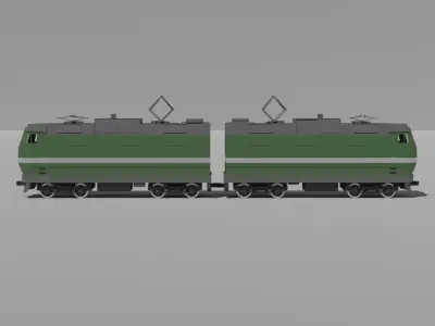 Electric locomotive HS7 Free low-poly 3D model