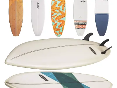 Surfboards two 3D model
