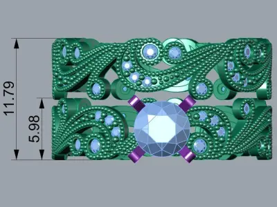 Two piece solitaire ring 3D print model